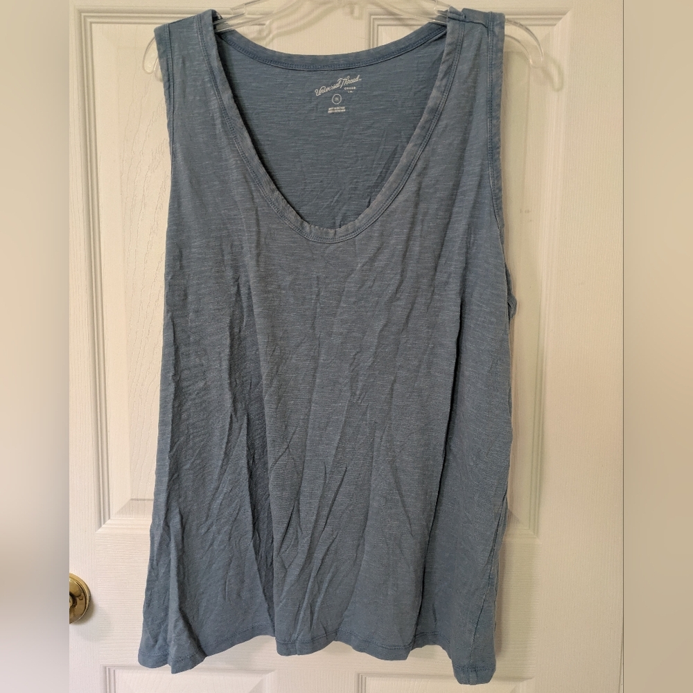 *3 for $15*  NEW 2X Women's Blue Distressed Tank Top
